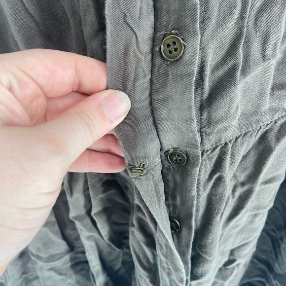 Maeve Women's Pleated Long Sleeve Button-Up Shirt Dress Size Small - Picture 3 of 6